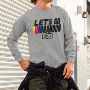 Let's Go Brandon long sleeve tshirt gray